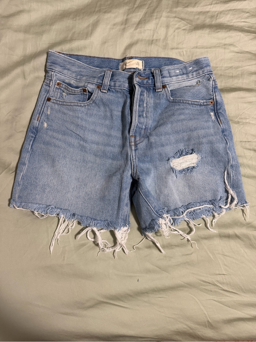 Light Blue Distressed Denim Women’s Shorts Madewell